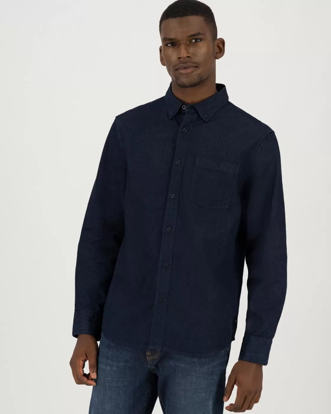 Outlet Men'S Axel Regular Fit Denim Shirt Men Shirts