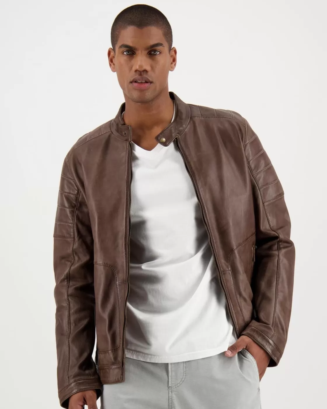 Best Sale Men'S Cam Leather Jacket Men Jackets