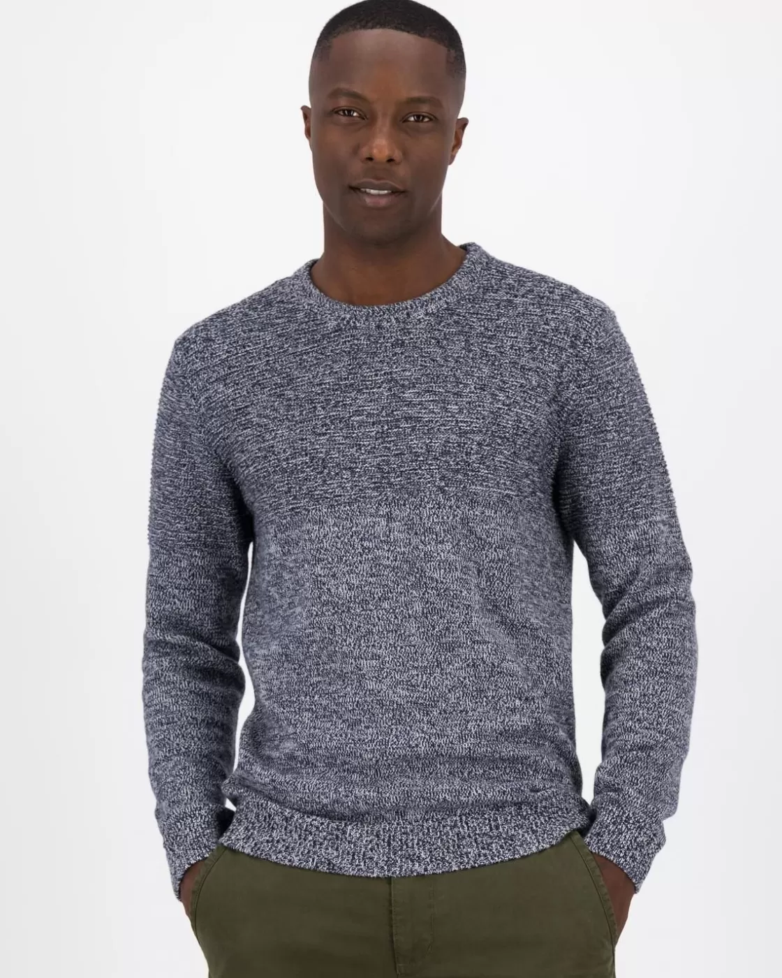 Outlet Men'S Crayson Textured Crew Neck Knit Men Knitwear