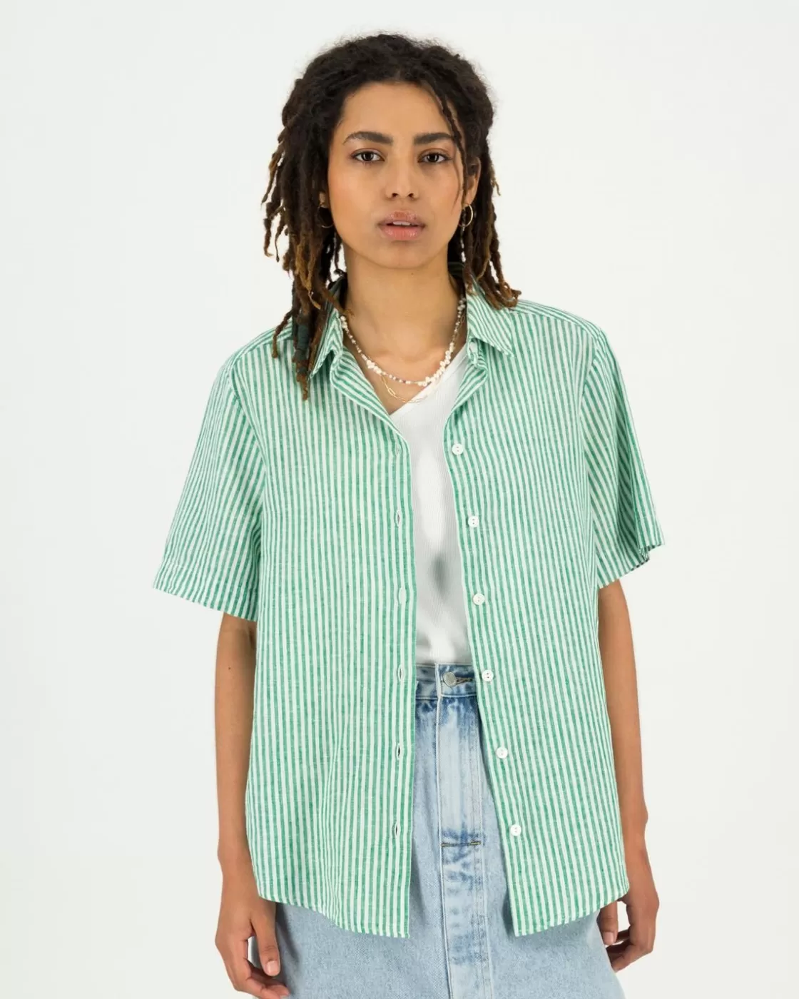 Shop Women'S Alba Linen Stripe Shirt Women Shirts & Blouses