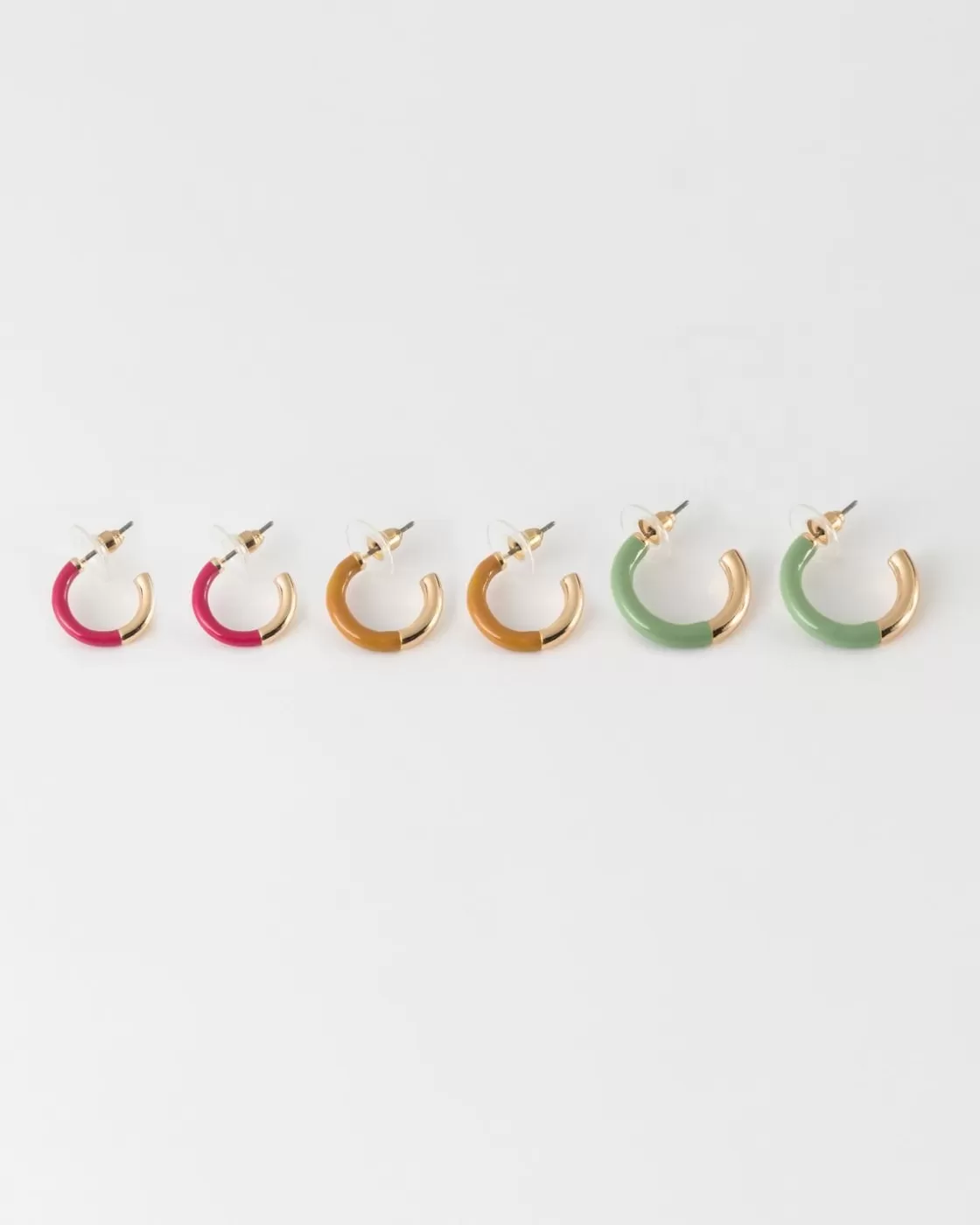 Store Women'S Enamel Hoop Earrings 3-Pack Women Jewellery