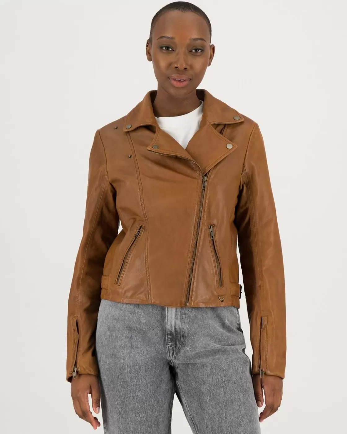 Fashion Women'S Tyra Leather Biker Jacket Women Jackets